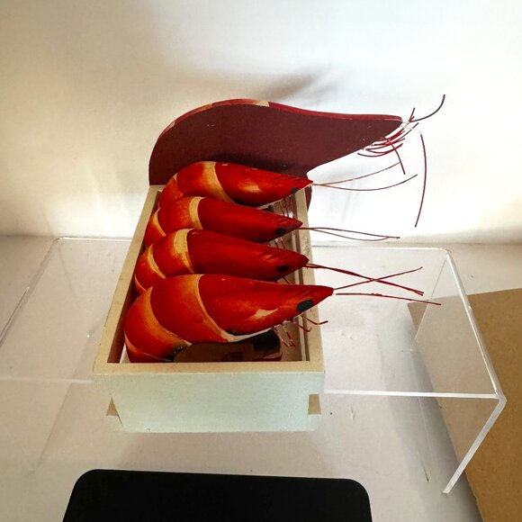 Napkin Holders Wooden Shrimps Carved Rings Set 4 Matching Box Kitchen Decor Seaf - Picture 8 of 12